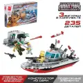Конструктор Военные зона Десантный катер, 3 минифигуры, 235 деталей