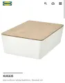 Коробка для хранения с крышкой IKEA KUGGIS, белая/бамбуковая, 18x26x8 см