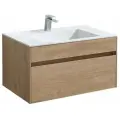 Тумба с раковиной из искусственного камня Vincea Chiara 800 цвет N.Oak, White