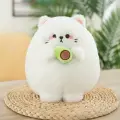 Кошка с авокадо, мягкая игрушка-подушка антистресс, 25cм, Белый.