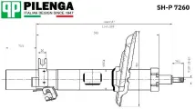 Амортизатор передний правый газовый PILENGA SHP7260 для а/м NISSAN X-Trail
