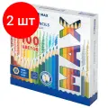 Карандаши цветные 100 цветов Brauberg Max (L=176мм, d=3.3мм, мягкие) (181862), 2 уп.