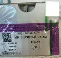 УЛЬТРАСОРБ мононить Полиглекапрон, USP 5-0 (МР 1) фиолетовая 75 см, с иглой Режущая HS-15, (5 шт/уп), шовный хирургический материал Линтекс (Россия)