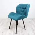 Мягкий стул мастера со спинкой, стул клиента на ножках, FitBest, велюр, сине-зеленый