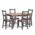 Обеденный комплект Tetchair Соната (стол + 4 стула) / Sonata dining set массив сосны, стол: 120x75x73см стул: 41x50x95см, антик /графит 21793