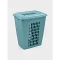 Корзина для белья с крышкой 60л 47,9х36,9х55см Молетта прямоуг, цвет бирюзовый