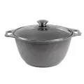 Кастрюля KUKMARA, 4 л, стеклянная крышка, антипригарное покрытие, светлый мрамор