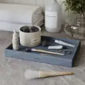 Декоративный поднос для ванной, органайзер для косметики Emily XL, 30x20 см, бетон, графитовый матовый