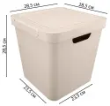 Ящик Luxe 28.6x28.6x28.6 см 18 л пластик с крышкой цвет бежевый