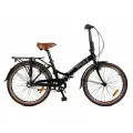 Складной велосипед SHULZ Krabi V-brake, колеса 24″, 3 скорости - черный