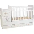 Кроватка-трансформер Фея 1100 Слоник, белый