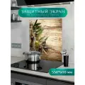 Защитный экран для плиты от брызг Олива 550х600 мм. Стекло для плиты на стену. Закаленное стекло для фартука.