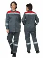 Костюм рабочий женский Пантеон лето серый/красный 120-124 / 170-176 80% п/э, 20% х/б (во отделка). спецодежда