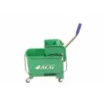 Тележка уборочная ACG, ведро двойное 20л зеленое, отжим механический, на колесах