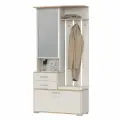 Прихожая с вешалкой Гранд Кволити Домино, дуб крафт золотой/кашемир серый, 100х36х202 см