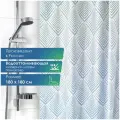 Штора для ванной комнаты VILINA тканевая с рисунком водоотталкивающая с кольцами 180х180см занавес в душевую Византийский орнамент