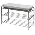 Обувница Nika ЭТП3, 79 см x 33 см x 52,2 см, с сиденьем, металлическая, серая