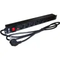 Блок розеток TWT Lanmaster TWT-PDU19-16A8P-3.0, 8 розеток, 1U, кабель питания, 3 м