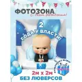 Баннер для фотозоны на День рождения детский 2 года у власти 200 см х 200 см без люверсов