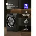 Узкая стиральная машина автомат Haier HW80-BP12929DE, загрузка 8 кг, инверторный мотор, управление со смартфона, черная