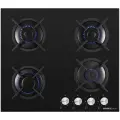 Газовая варочная панель HOMSAIR HGG641BK, 4 конфорки, WOK, газ-контроль, электроподжиг, Турция