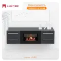 Тумба ТВ Lux Fire Нева настенная 1400 матовая, графит с биокамином (600) 1400х400х286