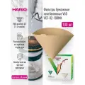 Бумажные фильтры для кофе неотбеленные для воронок V60 HARIO VCF-02-100MK, (100 шт.) в картонной коробке