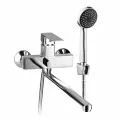 Смеситель для ванной с длинным изливом 35 см и душевым набором, хромированный