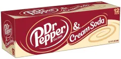 Газированный напиток Dr. Pepper Cream Soda, США, 0.355 л. (Доктор Пеппер Крем Сода). 12шт