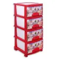 Комод пластиковый 'Принцесса' красный перламутр, 4 ящика, для детской