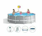Каркасный бассейн Intex 4,57x1,22см Prism Frame фильтр-насос лестн. тент подстилка