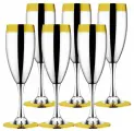 Бокалы для шампанского Ла Перле из нержавеющей стали с золотым декором/ 6 штук от Zepter