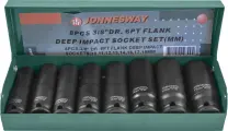 Набор головок торцевых ударных глубоких 3/8DR, 10-19 мм, 8 предметов, S03AD3108S, Jonnesway