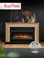 Камин электрический напольный Royal Flame BERGEN дуб галифакс c очагом Vision 42 LOG LED, с эффектом реального пламени, звуком потрескивания дров и обогревом 1,5 кВт
