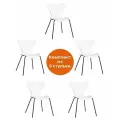 Комплект стульев для кухни со спинкой TetChair Jacobsen (mod DC 102-1), 5 шт, белый/черный