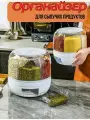 Диспенсер для круп и сыпучих продуктов / вращающийся кухонный органайзер для сыпучих продуктов / 6 секций на 8 литров / круглый пищевой контейнер для круп с дозатором, Емкость для сыпучих продуктов, Контейнер пищевой