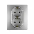 6 шт. Legrand Etika Алюминий Розетка 2-ая с заземлением , винтовые клеммы, 16А, 250 В 672423