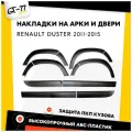 Комплект защитных накладок на двери (молдинги) и на крылья CUBECAST для Renault Duster 2010-2014 тюнинг, внешний молдинг, защита ЛКП.
