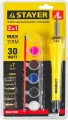 STAYER MAXTerm, 30 Вт, 2 в1, в наборе: 7 насадок + краски, прибор для выжигания и пайки (45220)