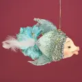Елочная игрушка Рыбка - Angelo Blu 18 см, подвеска, Christmas Deluxe, 86632