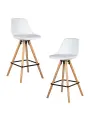 Стул барный DOBRIN Набор 2 шт Стул полубарный DOBRIN RONNI, ножки светлый бук, белый (ZL-W-02) арт. LMZL-PP759A-1-N_LB-MTR_EL-ZL-W-02