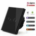 Сенсорный выключатель ZigBee MVAVA, 2 кл. 1 пост, (2G) стекло 86х86мм цвет черный