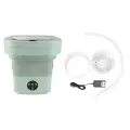 6.5L Washing Machine Folding Portable Automatic Deep Cleaning Wash and Spin Dry Washer with Water Tube 100 240V Green EU Plug