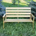Скамейка со спинкой Классик 126х65х83 см. лавка деревянная для сада, дачи массив березы