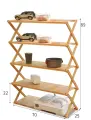 Складной туристический стеллаж из бамбука, 5 полок, натуральный, 89х70 см