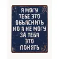 Прикольная табличка на стену Я не могу за тебя понять, прикол для декора офиса, работы, дома, металл, 20х30 см.
