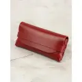 Футляр для очков Capsa, кожаный мягкий очечник красный