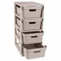 Комод на колесах LUXE 4 ящика, 300х385х690 мм (светло-бежевый) арт.4332467 Бытпласт