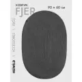 Коврик HEIMILD FJER, хлопок, полиэстер, темно-серый, 90х60 см, для ванной, для комнаты, придверный