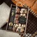 Подарочный набор в деревянной коробке мужской с мясными деликатесами
